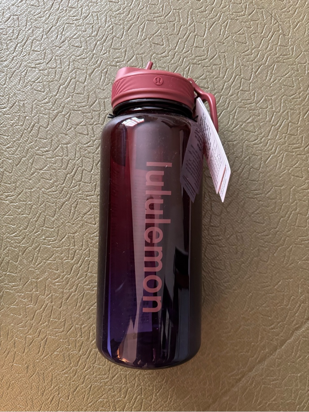 Lululemon Ombre Water Bottle — 32oz with straw, NWT